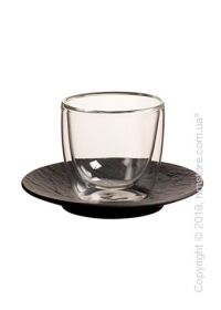 Стакан с блюдцем Villeroy & Boch коллекция Manufacture 110 мл, Black Стакан с блюдцем Villeroy & Boch коллекция Manufacture 110 мл, Black