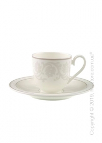 Чашка с блюдцем для эспрессо Villeroy & Boch коллекция Gray Pearl, 100 мл Чашка с блюдцем для эспрессо Villeroy & Boch коллекция Gray Pearl, 100 мл