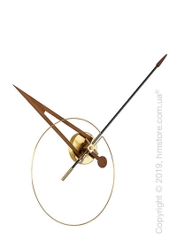 Часы настенные Nomon Cris G Wall Clock Walnut, Polished brass and Black