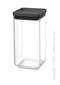 Емкость для хранения сыпучих продуктов Brabantia Square Canister Tasty 1,6 л, Dark Grey Емкость для хранения сыпучих продуктов Brabantia Square Canister Tasty 1,6 л, Dark Grey