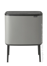Ведро для мусора трехсекционное Brabantia Bo Touch Bin 11/11/11 л, Mineral Concrete Grey