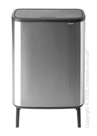 Ведро для мусора двухсекционное Brabantia Bo Touch Bin Hi 30/30 л, Matt Steel Fingerprint Proof