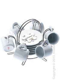 Набор чашек на подставке Bugatti Pret A Porter, Белый