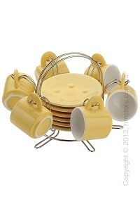 Набор чашек на подставке Bugatti Pret A Porter, Желтый