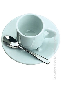 Набор из 2 кофейных чашек с блюдцами и ложками Bugatti Perla, Белый