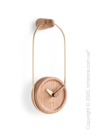 Часы настенные Nomon Micro Eslabon Wall Clock, Gold and Oak