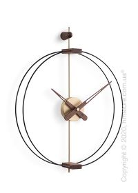 Часы настенные Nomon Micro Barcelona Wall Clock, Gold and Walnut Часы настенные Nomon Micro Barcelona Wall Clock, Gold and Walnut