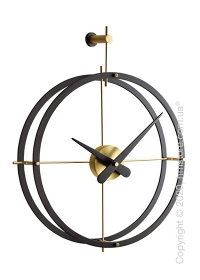 Часы настенные Nomon 2 Puntos N Wall Clock, Calabo wood and Gold Часы настенные Nomon 2 Puntos N Wall Clock, Calabo wood and Gold