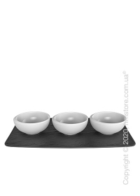 Набор соусниц на подставке Villeroy & Boch коллекция NewMoon, 4 предмета Набор соусниц на подставке Villeroy & Boch коллекция NewMoon, 4 предмета