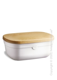 Хлебница с доской-крышкой Emile Henry 35,5 x 24,5 x 15,8 см, Blanc Craie