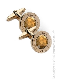 Запонки круглые Graf von Faber-Castell, Gold-Plated with Faceted Citrine