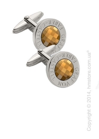 Запонки круглые Graf von Faber-Castell, Platinum-Plated with Faceted Citrine Запонки круглые Graf von Faber-Castell, Platinum-Plated with Faceted Citrine
