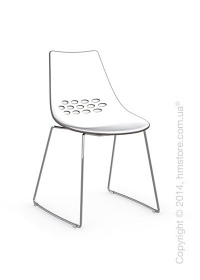 Стул Connubia Jam, Metal chair sled base, Plastic white and taupe transparent Стул Connubia Jam, Metal chair sled base, Plastic white and taupe transparent