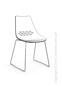 Стул Connubia Jam, Metal chair sled base, Plastic white and glossy black Стул Connubia Jam, Metal chair sled base, Plastic white and glossy black