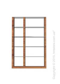 Книжный шкаф Calligaris Lib, Double-sided tall bookcase, Veneer walnut and Glass smoked grey