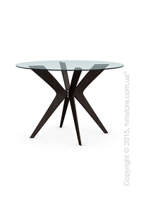 Стол Calligaris Tokyo, Glass and wood round table, Tempered glass transparent and Solid wood wenge beech stained Стол Calligaris Tokyo, Glass and wood round table, Tempered glass transparent and Solid wood wenge beech stained