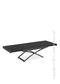 Стол Calligaris Dacota, Extending and folding table, Frosted tempered glass black and Metal matt black Стол Calligaris Dacota, Extending and folding table, Frosted tempered glass black and Metal matt black