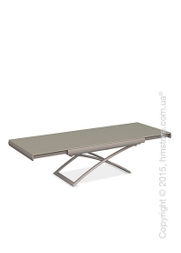 Стол Calligaris Dacota, Extending and folding table, Frosted tempered glass taupe and Metal matt taupe Стол Calligaris Dacota, Extending and folding table, Frosted tempered glass taupe and Metal matt taupe