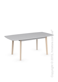 Стол Calligaris Cream Table, Rectangular wood extending table, Lacquered matt optic white and Solid wood bleached beechwood Стол Calligaris Cream Table, Rectangular wood extending table, Lacquered matt optic white and Solid wood bleached beechwood