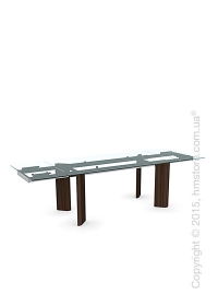 Стол Calligaris Tower Wood, Glass and wood extending table, Tempered glass transparent, Metal chromed and Veneer smoke Стол Calligaris Tower Wood, Glass and wood extending table, Tempered glass transparent, Metal chromed and Veneer smoke