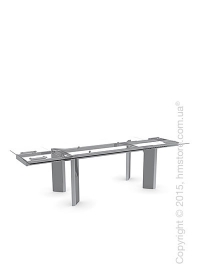 Стол Calligaris Tower, Glass and metal extending table, Tempered glass transparent extraclear and Metal chromed Стол Calligaris Tower, Glass and metal extending table, Tempered glass transparent extraclear and Metal chromed