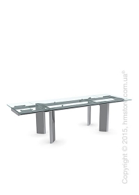 Стол Calligaris Tower, Glass and metal extending table, Tempered glass transparent and Metal chromed Стол Calligaris Tower, Glass and metal extending table, Tempered glass transparent and Metal chromed
