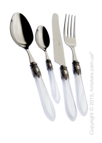 Набор столовых приборов Bugatti Oxford коллекция Old-Silverplated Ring на 12 персон, 50 предметов, White