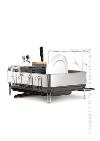 Сушка для посуды Simplehuman Steel Frame Dishrack, Stainless Steel Fingerprint Proof  and Grey