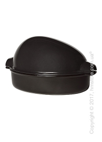 Ростер для запекания курицы с крышкой 34 x 24 см Emile Henry Ovenware, Charcoal