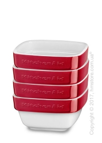 Набор емкостей керамических 10х10 KitchenAid Ceramic Ramekin 4 предмета, Empire Red