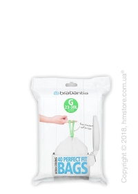 Набор пакетов для мусора Brabantia PerfectFit Bags Code G на 23/30 л, 40 штук Набор пакетов для мусора Brabantia PerfectFit Bags Code G на 23/30 л, 40 штук