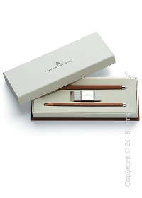 Настольный набор Graf von Faber-Castell 2 Pencils No. III With Silver Cap Plus Eraser, 3 предмета