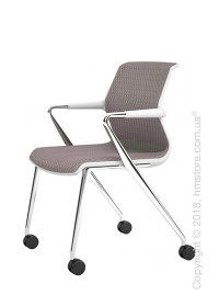 Кресло Vitra Unix Chair four-legged base with castors soft grey frame, Diamond Mesh Mauve Grey Кресло Vitra Unix Chair four-legged base with castors soft grey frame, Diamond Mesh Mauve Grey