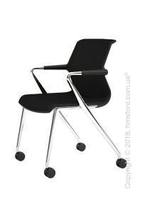 Кресло Vitra Unix Chair four-legged base with castors dark frame, Diamond Mesh Nero Кресло Vitra Unix Chair four-legged base with castors dark frame, Diamond Mesh Nero