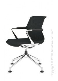 Кресло Vitra Unix Chair four-star base dark frame, Diamond Mesh Asphalt