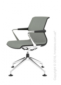Кресло Vitra Unix Chair four-star base dark frame, Diamond Mesh Ice Grey