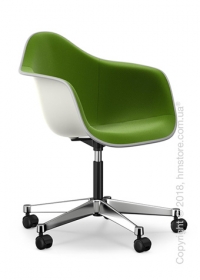 Кресло Vitra Eames Plastic Armchair PACC with full upholstery, White shell, Grass Green Forest Кресло Vitra Eames Plastic Armchair PACC with full upholstery, White shell, Grass Green Forest