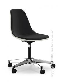 Кресло Vitra Eames Plastic Side Chair PSCC with full upholstery, White shell and Nero Кресло Vitra Eames Plastic Side Chair PSCC with full upholstery, White shell and Nero
