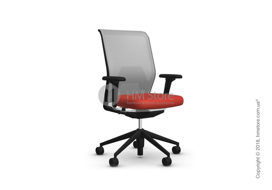 Кресло Vitra ID Mesh Soft Grey, Plano Poppy Red Кресло Vitra ID Mesh Soft Grey, Plano Poppy Red