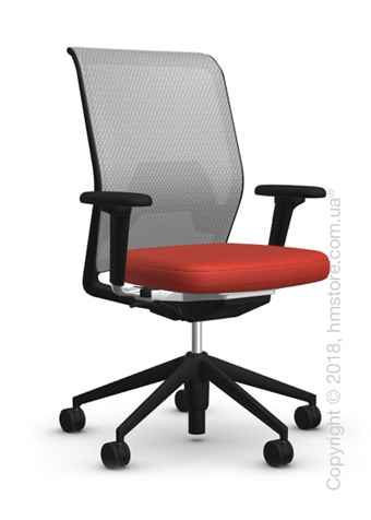 Кресло Vitra ID Mesh Soft Grey, Plano Poppy Red