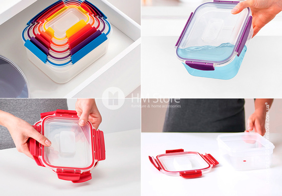 Набор контейнеров для хранения Joseph Joseph Nest Lock Same-Size Red, 3 предмета 