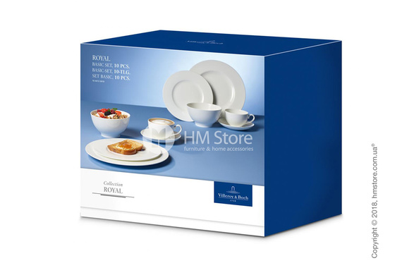 Набор фарфоровой посуды Villeroy & Boch коллекция Royal на 2 персоны, 10 предметов