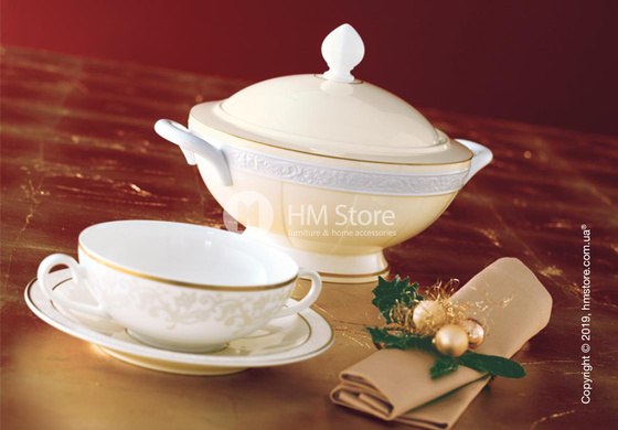 Чаша бульонная с блюдцем Villeroy & Boch коллекция Ivoire, 400 мл