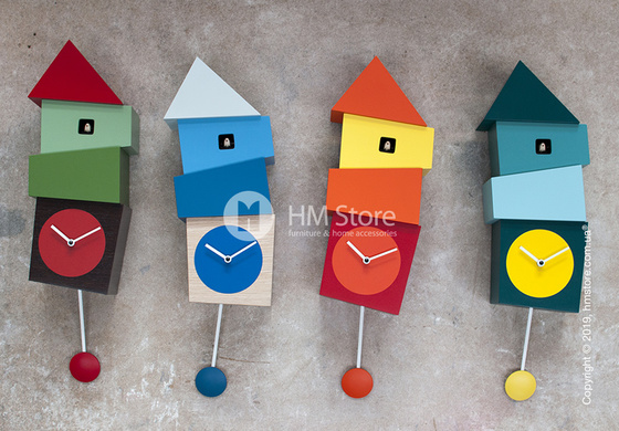 Часы настенные Progetti Crooked Wall Clock, Orange and Red