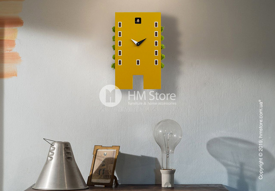 Часы Progetti Urban Cuckoo Clock, Mustard