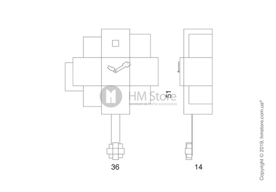 Часы настенные Progetti Choco Wall Clock, Brown
