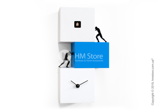 Часы настенные Progetti Strong Cucù 2 Wall Clock, White and Blue