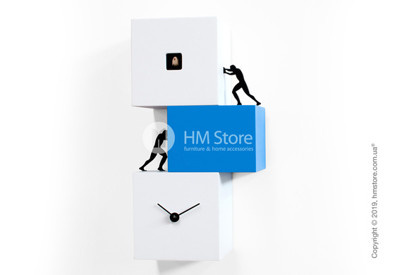 Часы настенные Progetti Strong Cucù 2 Wall Clock, White and Blue
