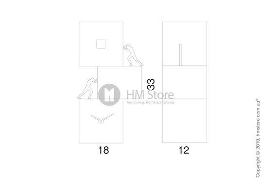 Часы настенные Progetti Strong Cucù 2 Wall Clock, White and Blue