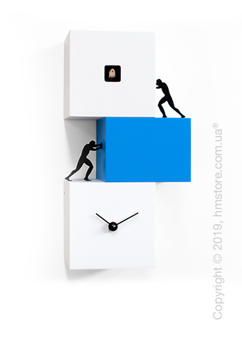 Часы настенные Progetti Strong Cucù 2 Wall Clock, White and Blue